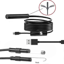 TroveMart 55/7mm Mini Endoscope Camera Waterproof Endoscope Borescope Adjustable Soft Wire 6 LED 55/7mm Android Type-C USB Camea for Car