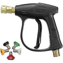 TTMA High Pressure Washer Gun Handle with 5 Water Nozzle Tip,Water Wash Cleaner for Car Cleaning Kit(M22 Hose Connector 3.0 TIP) Power Wand 4350 PSI