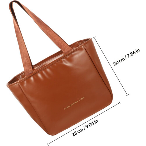 Τσάντα καφέ Pu Tote Bag Bento Box Μεγάλη χωρητικότητα Compact Μονωμένη 1
