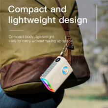Portable FM Radio Outdoor Solar Radio  Speaker with Colorful Light Support Handsfree Call -A