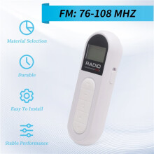 Pocket FM Radio 300MAh Rechargeable Portable 76-108MHZ Radio with Backlight LCD Display Wired 3.5mm Headphones