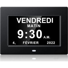 Orologio digitale con calendario - 7 pollici - Display chiaro - Ideale per pazienti affetti da Alzheimer - Design contemporaneo