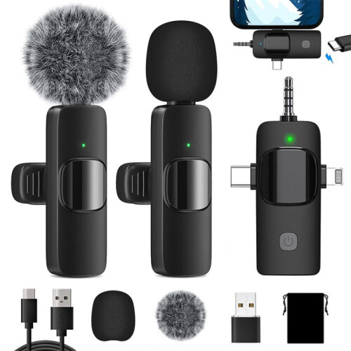 Ασύρματο μικρόφωνο πέτου για iPhone/Android/PC/Κάμερα/Laptop, φορητό μικρόφωνο πέτου 4