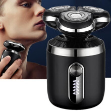 Rasoir électrique pour homme avec 3 têtes rotatives 4D, portable, sans fil, USB, 100 % étanche, idéal pour les voyages, le camping, la