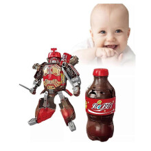 (Red) New Beverage Bottles Transformer Robot Toys,Soda Can Transforming Robot Toys