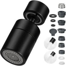 360 Swivel Tap Spout, M22/M24 - Rotating Water Saver with 2 Spray Patterns - Tap Extension for Kitchen and
