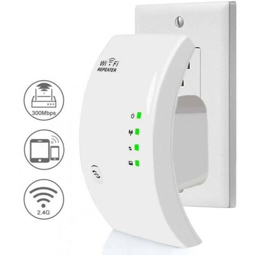 WiFi Repeater/Amplifier, 300Mbps WiFi, Coverage up to 200m², White