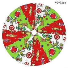 (I) Christmas Tree Skirt Digital Printing Xmas Tree Decoration Tree Skirt Mat Merry Christma Decor For Home Happy New Year 2023 Noel