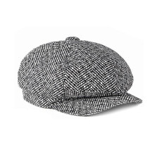 (FREE SIZE, Black) EVAGO Unisex Newsboy Caps Cotton Flat Hats Herringbone Ivy Cap Golf Adjustable Driving hat