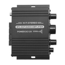 12V Audio Power Car Amplifier Digital Audio Receiver AMP Dual Channel 20W+20W Bass Treble Volume Control for Home