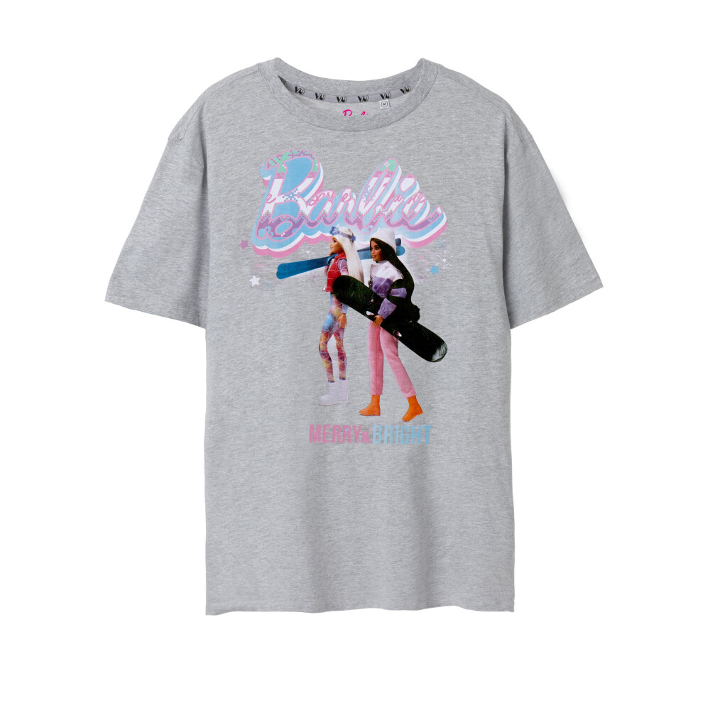 Barbie (Medium) Short Sleeved T-Shirt (Womens Grey)