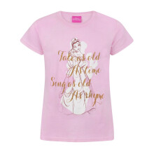 (14-15 Years) Disney Beauty And The Beast Short Sleeved T-Shirt (Girls Pink)