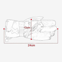 (Blue) Ski Leather Gloves Men's Winter Touch Screen Plus Velvet Thick Driving Motorcycle Gloves