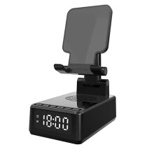 BQ12 Mobile Phone Holder Stand Wireless Charger Fast Charging Speaker Alarm Clock Tablet Lazy Bracket Mount