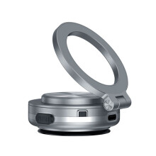360 Rotating Vacuum Adsorption Magnetic Bracket Universal Car Navigation Instrument Table Phone Bracket Silver