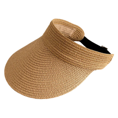 (Coffee) Women\'s Foldable Straw Sun Hat for Beach Travel 2