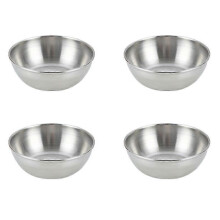 4pcs Stainless Steel Sauce Dishes Food Dipping Bowls Round Seasoning Dish Saucer Appetizer Plates