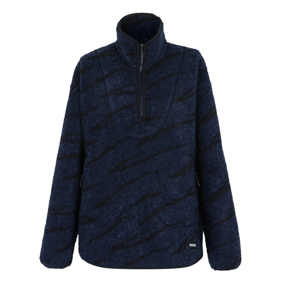 Regatta (20 Uk, Navy/Black) Womens/Ladies Frankie Abstract Borg Half Zip Fleece Jacket