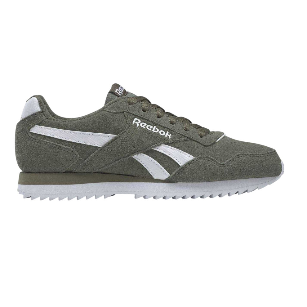Reebok (9.5 Uk, Hunter Green/White) Mens Royal Glide Ripple Suede Trainers