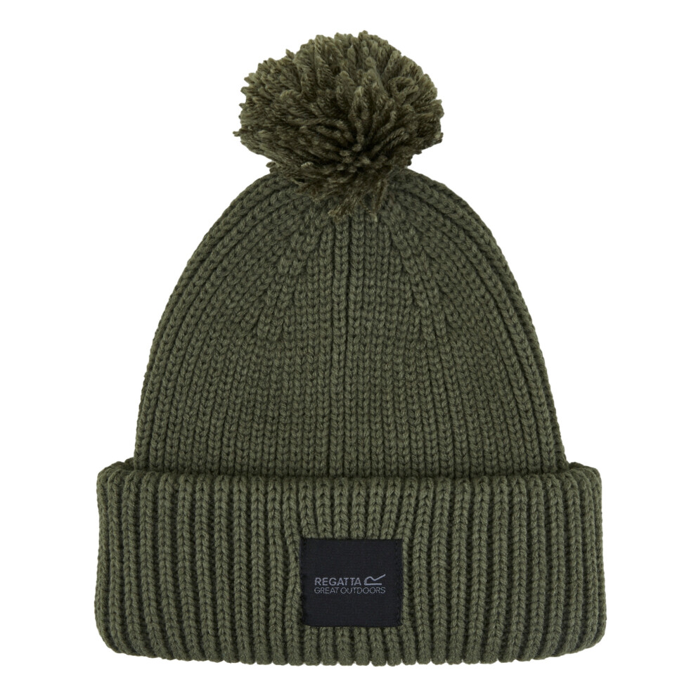 Regatta Unisex Dark Adult Connora Pom Pom Beanie - Khaki - One Size - Khaki - 100% Acrylic - Image 2
