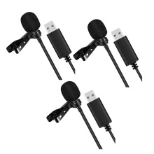 3X Uniwersalny Mikrofon USB Mikrofon Krawatowy Przypinany Mikrofon Komputerowy Wielokierunkowy Mikrofon Typu Plug i