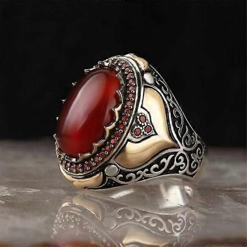 (10) Retro Personality Winding Agate Stone Ring Simple Accessories 1