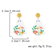(White, #1) Ghost Flower Drop Earrings - Birthday Gift