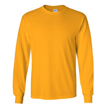 (3XL, Gold) Gildan Mens Plain Crew Neck Ultra Cotton Long Sleeve T-Shirt