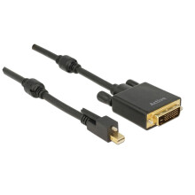 Câble Delock Mini DisplayPort avec vis vers DVI mâle 4K, actif, 1 m - Noir