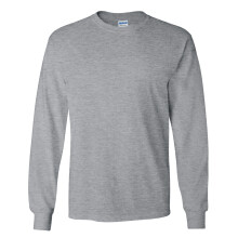 (3XL, Sport Grey) Gildan Mens Plain Crew Neck Ultra Cotton Long Sleeve T-Shirt
