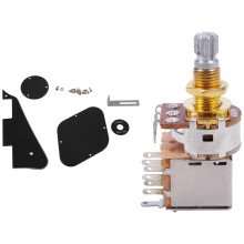 1 Set Black Pickguard /Cavity Pickup Selector Plate /Bracket/Screws & 1 Pcs Split Audio Taper Push/Pull Potentiometer