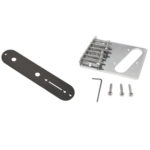 1 Pcs 32MM Width Control Plate & 1 Set Vintage Style 6 Strings Saddle Top Loader Bridge