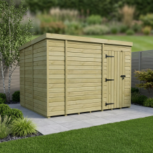 13 x 9 Pent Shed Tanalised (Single Door, No Windows)