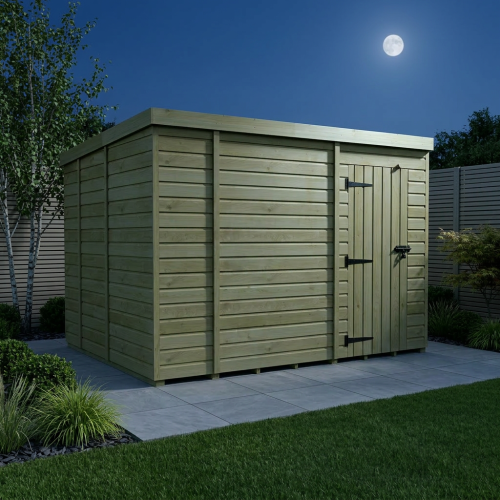 13 x 9 Pent Shed Tanalised (Single Door, No Windows) 2