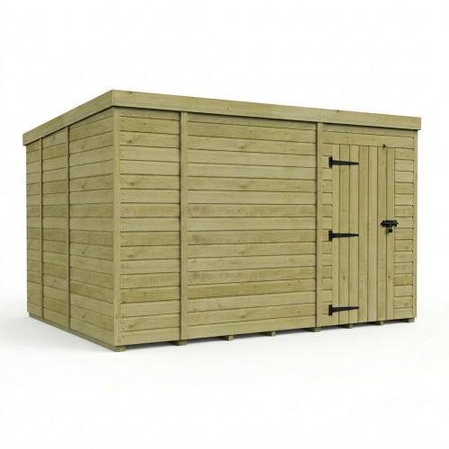 13 x 9 Pent Shed Tanalised (Single Door, No Windows) 1