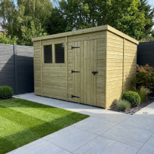 13 x 9 Pent Shed Tanalised (Single Door, With Windows)