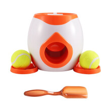 Dog Launcher Automatic Feeder with 2 Balls,Slow Release Food Dispenser,Interactive Pet Toy for Small Medium Dogs