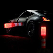 2Pcs LED Emergency Road Flash Flare Roadside Beacon Safety Strobe Warning Safety Light with Magnetic Base Orange