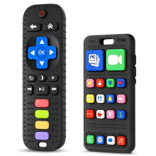 Baby Teething Toys 3-6 Months, Silicone Phone and Remote Teether Toys Sensory Chew Toys,Infant Teething Relief