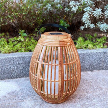 2PCS Rattan Solar Lanterns Outdoor Waterproof Hanging Rattan Lantern Lights for Patio Pathway Porch Garden Lights