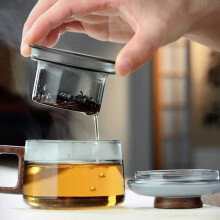 (Smoky Gray) Elegant Glass Tea Cup with Filter, Easy Clean