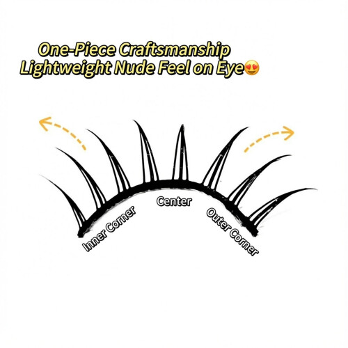 False Eyelashes Set, Hard Stem, Wet Black Fiber, Natural Volume
