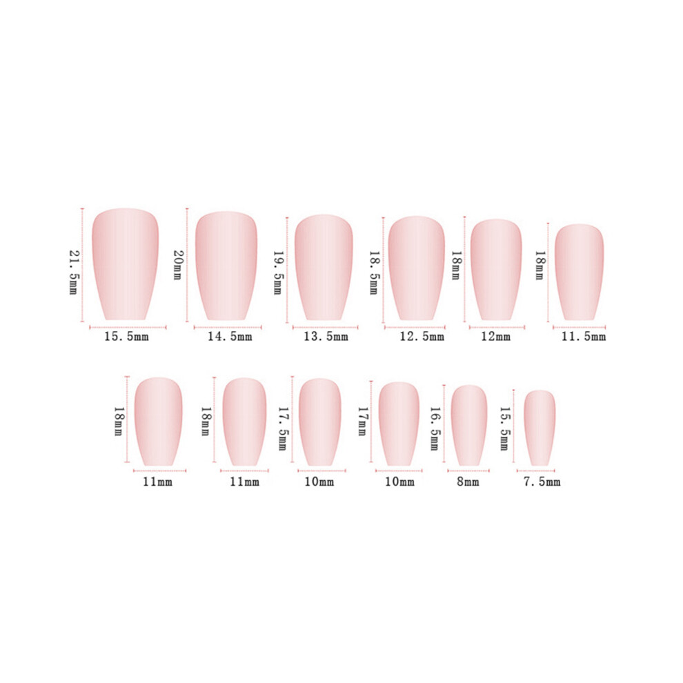 Penghui-Toys Pink Floral Fake Nails - Long Lasting & Flexible