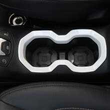 Front Water Cup Holder Cover Trim Sticker Interior Accessories for Renegade 2016 2017 2018 2019 2020,White