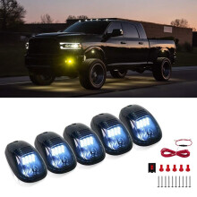 Roof Cab Running Light Covers Top Light 12 LED for 2003-10 Ram 1500 2500 3500 2011-2018 White Smoke
