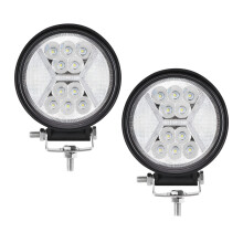2X 5Inch Round LED Driving Lights Bar Flood Work Pods Bumper Off Road 4WD