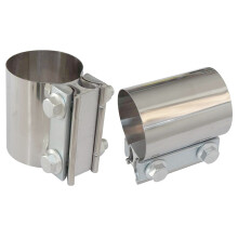 3 Inch Stainless Steel Butt Joint Exhaust Band Clamp Car Exhaust Manifolds 2Pcs