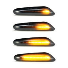 2PCS Smoke Lens Dynamic Flowing LED Turn Signal Side  Lights Blinker Lamp for- E46 E90 E91 E92 E93 E60