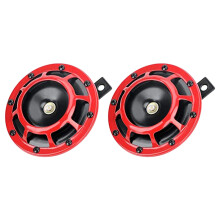 1 Pair 12V Red Supertone Dual Car / Motorcycle Grille Horn Compact Super Tone Loud Blast Stainless Steel Horn