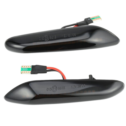 2PCS Smoke Lens Dynamic Flowing LED Turn Signal Side  Lights Blinker Lamp for- E46 E90 E91 E92 E93 E60 1
